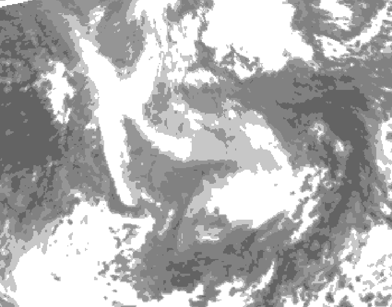 GDPS total cloud 240 hour forecast chart for Canada based on 2025/12/31 1200Z data