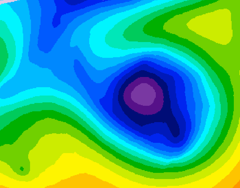 GDPS 500 millibar geopotential height 012 hour forecast chart for Canada based on 2026/01/01 0000Z data