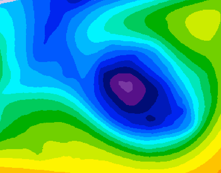 GDPS 500 millibar geopotential height 024 hour forecast chart for Canada based on 2026/01/01 0000Z data