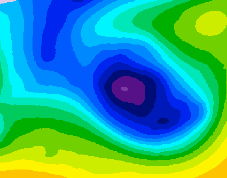 GDPS 500 millibar geopotential height 030 hour forecast chart for Canada based on 2026/01/01 0000Z data