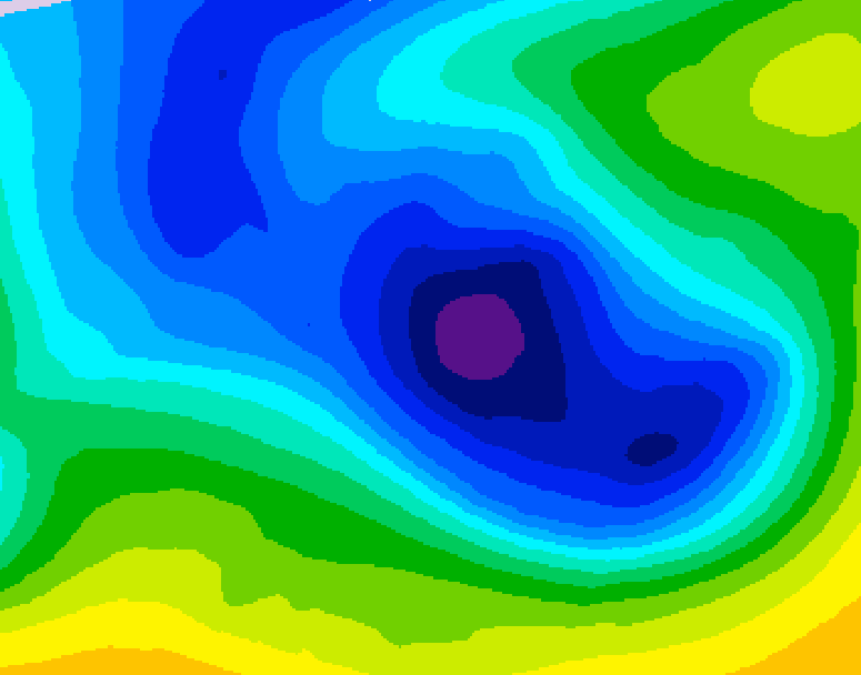 GDPS 500 millibar geopotential height 036 hour forecast chart for Canada based on 2026/01/01 0000Z data