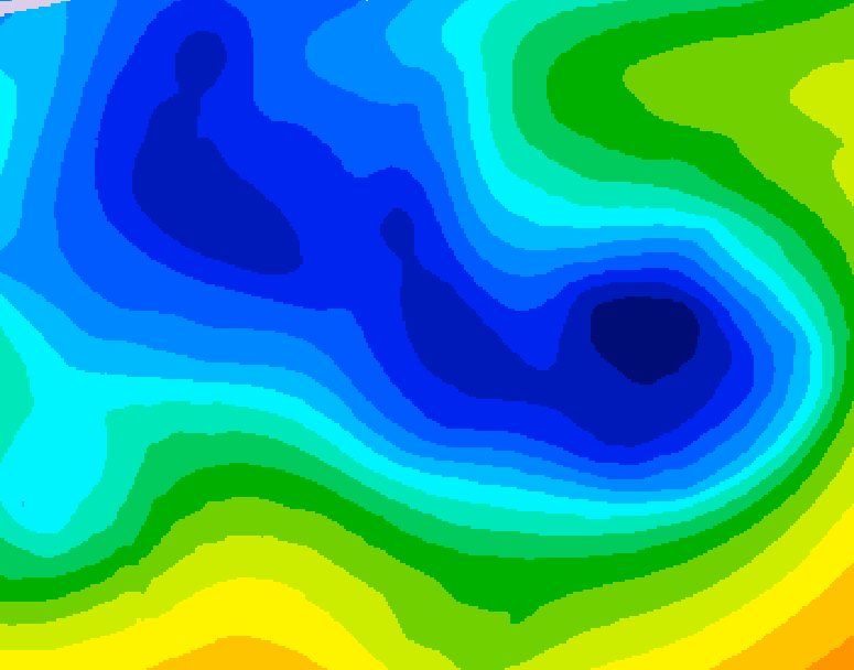 GDPS 500 millibar geopotential height 060 hour forecast chart for Canada based on 2026/01/01 0000Z data