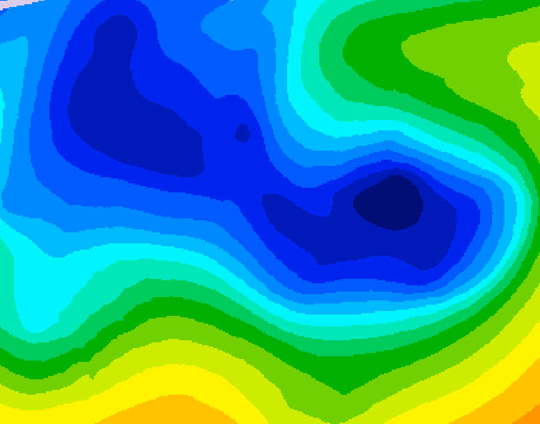 GDPS 500 millibar geopotential height 066 hour forecast chart for Canada based on 2026/01/01 0000Z data
