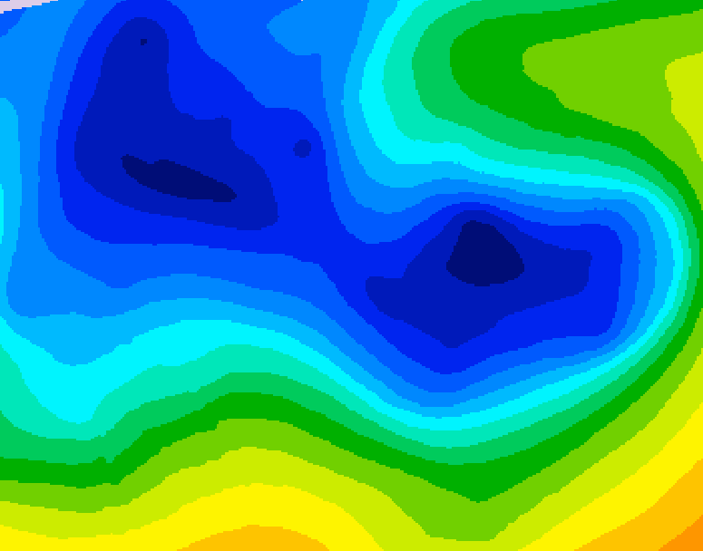 GDPS 500 millibar geopotential height 072 hour forecast chart for Canada based on 2026/01/01 0000Z data