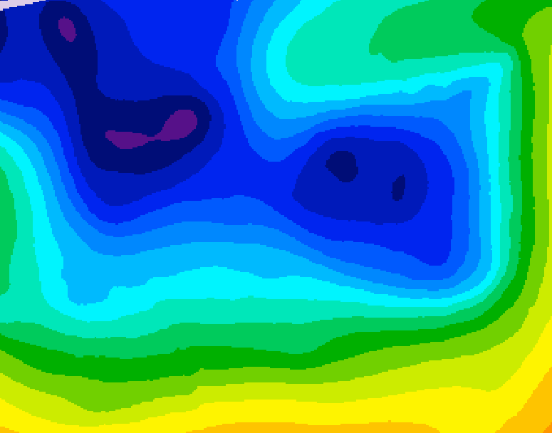 GDPS 500 millibar geopotential height 102 hour forecast chart for Canada based on 2026/01/01 0000Z data