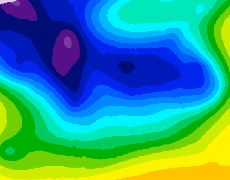 GDPS 500 millibar geopotential height 120 hour forecast chart for Canada based on 2026/01/01 0000Z data