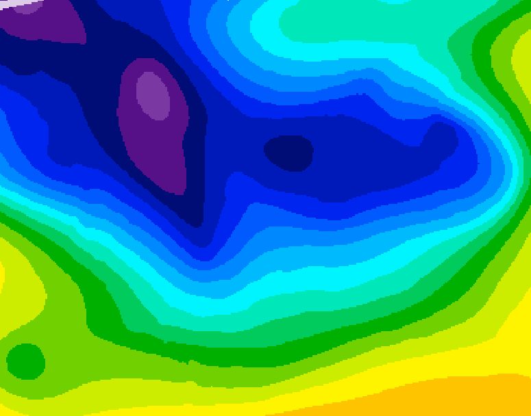 GDPS 500 millibar geopotential height 126 hour forecast chart for Canada based on 2026/01/01 0000Z data