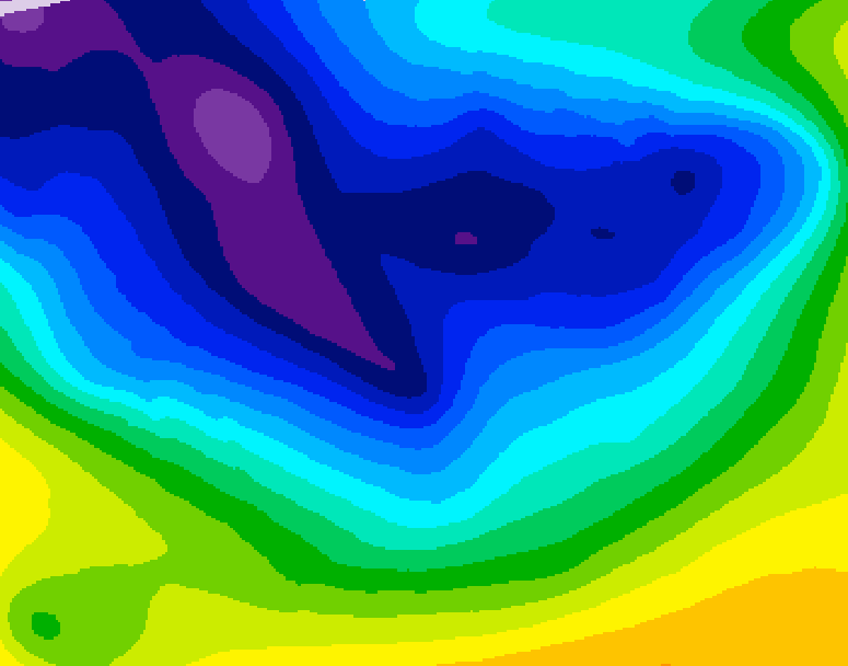 GDPS 500 millibar geopotential height 138 hour forecast chart for Canada based on 2026/01/01 0000Z data