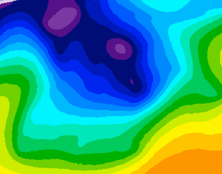 GDPS 500 millibar geopotential height 198 hour forecast chart for Canada based on 2026/01/01 0000Z data