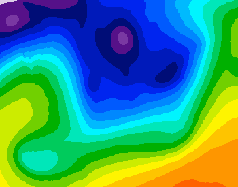 GDPS 500 millibar geopotential height 222 hour forecast chart for Canada based on 2026/01/01 0000Z data