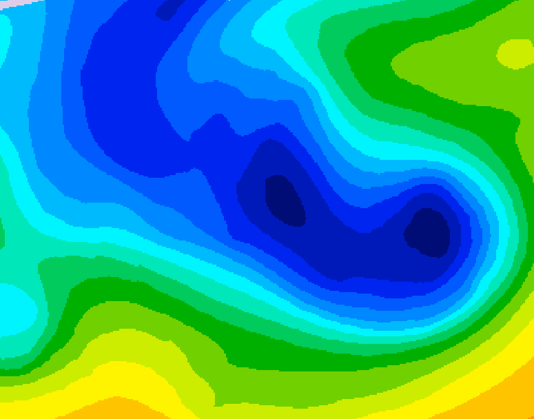 GDPS 500 millibar geopotential height 036 hour forecast chart for Canada based on 2026/01/01 1200Z data