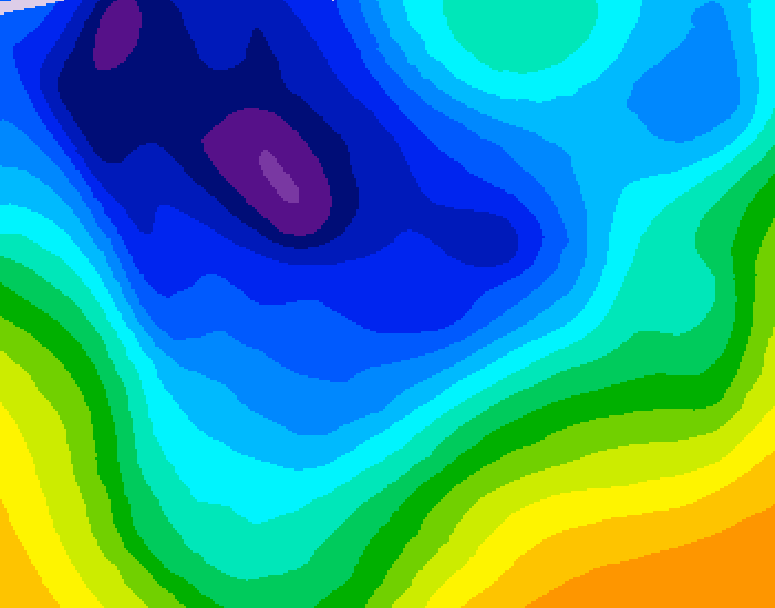GDPS 500 millibar geopotential height 168 hour forecast chart for Canada based on 2026/01/01 1200Z data