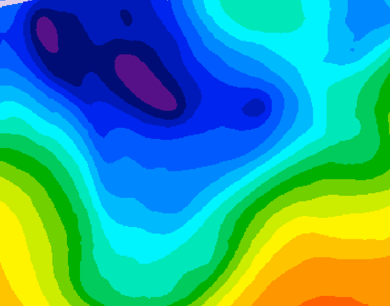 GDPS 500 millibar geopotential height 180 hour forecast chart for Canada based on 2026/01/01 1200Z data