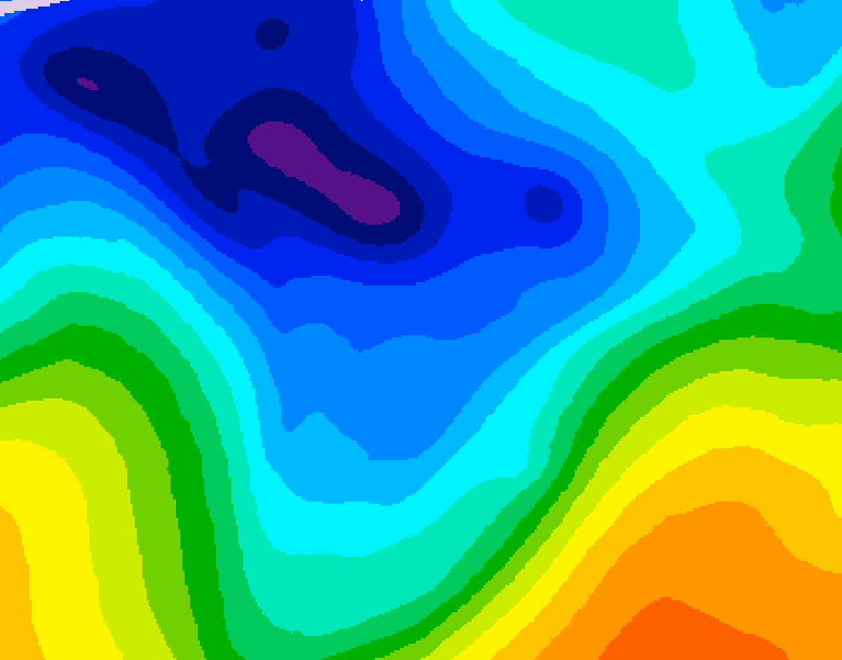 GDPS 500 millibar geopotential height 192 hour forecast chart for Canada based on 2026/01/01 1200Z data