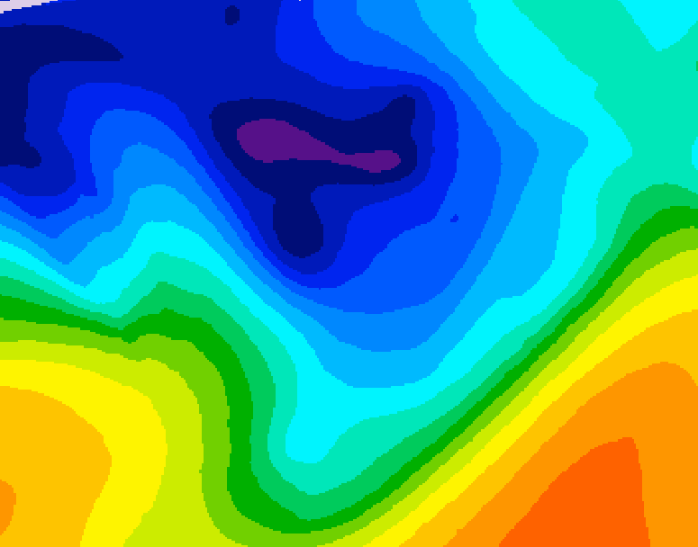 GDPS 500 millibar geopotential height 216 hour forecast chart for Canada based on 2026/01/01 1200Z data
