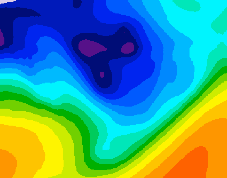 GDPS 500 millibar geopotential height 222 hour forecast chart for Canada based on 2026/01/01 1200Z data