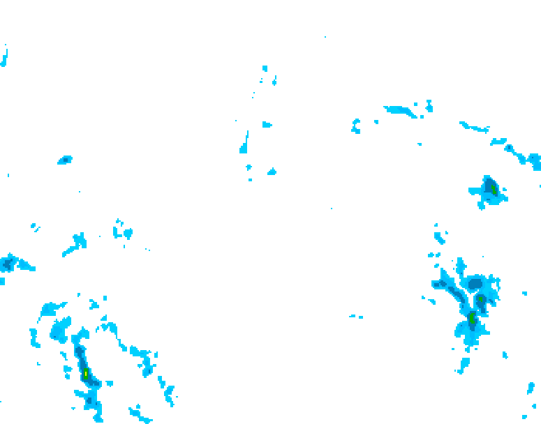 GDPS precipitation 018 hour forecast chart for Canada based on 2026/01/01 0000Z data
