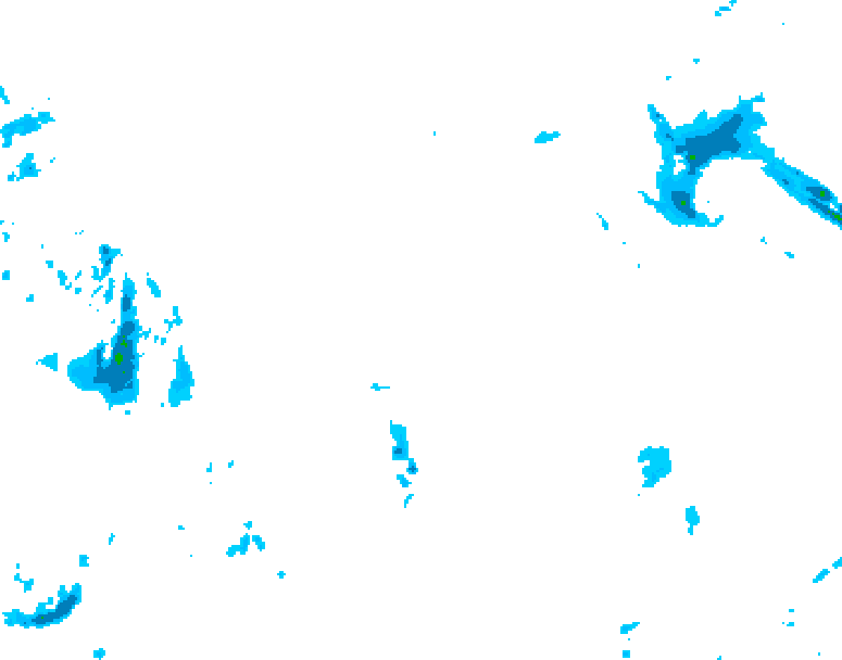 GDPS precipitation 126 hour forecast chart for Canada based on 2026/01/01 0000Z data