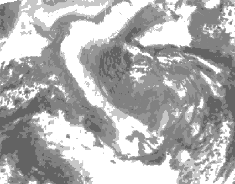 GDPS total cloud 006 hour forecast chart for Canada based on 2026/01/01 0000Z data
