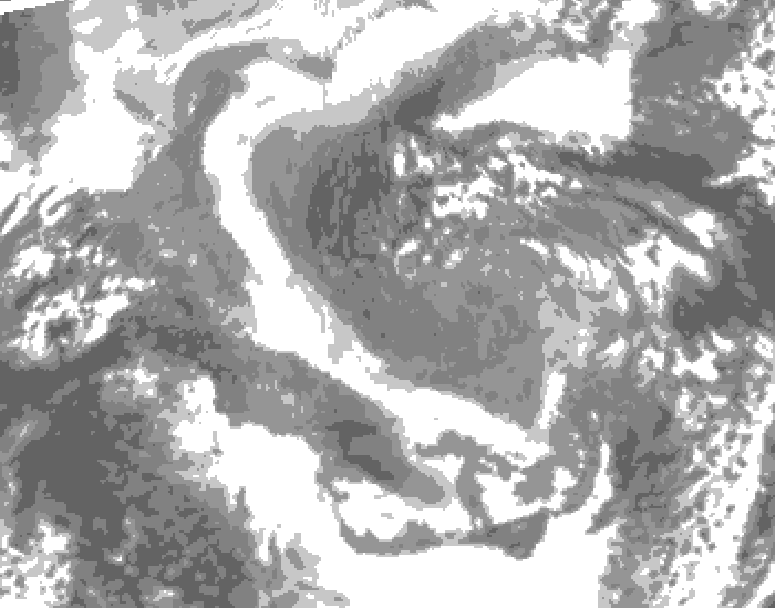 GDPS total cloud 012 hour forecast chart for Canada based on 2026/01/01 0000Z data