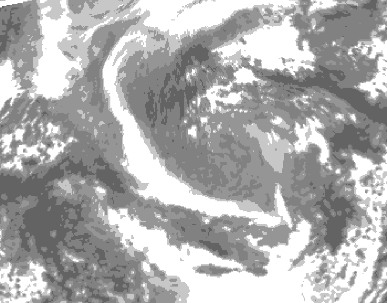GDPS total cloud 018 hour forecast chart for Canada based on 2026/01/01 0000Z data
