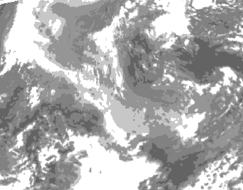 GDPS total cloud 072 hour forecast chart for Canada based on 2026/01/01 0000Z data