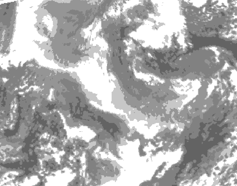 GDPS total cloud 084 hour forecast chart for Canada based on 2026/01/01 0000Z data
