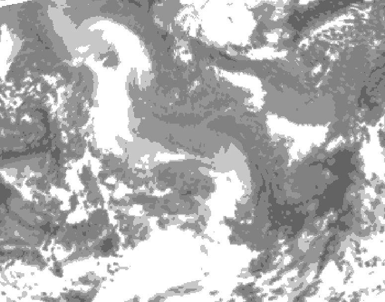 GDPS total cloud 156 hour forecast chart for Canada based on 2026/01/01 0000Z data