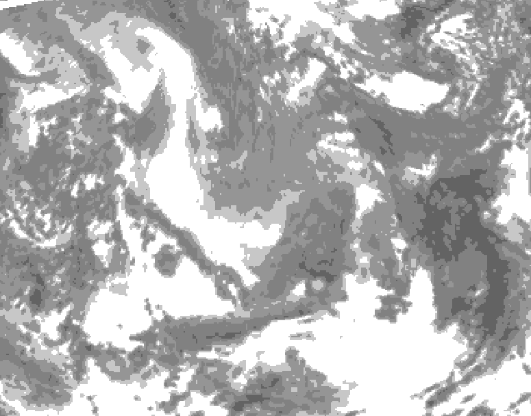 GDPS total cloud 174 hour forecast chart for Canada based on 2026/01/01 0000Z data