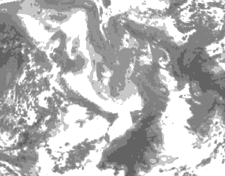 GDPS total cloud 192 hour forecast chart for Canada based on 2026/01/01 0000Z data