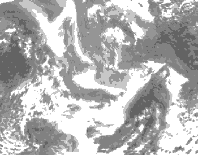 GDPS total cloud 210 hour forecast chart for Canada based on 2026/01/01 0000Z data
