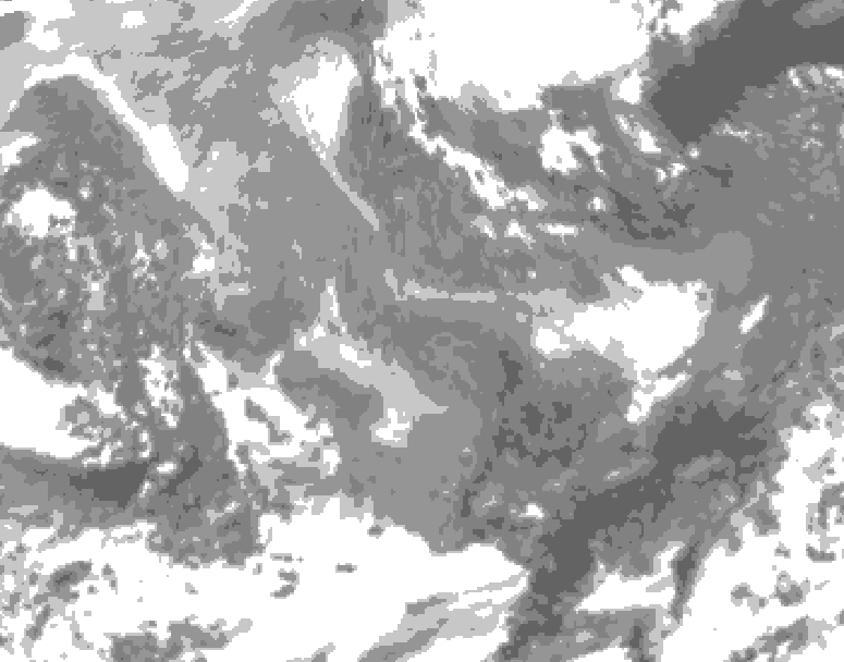 GDPS total cloud 132 hour forecast chart for Canada based on 2026/01/01 1200Z data