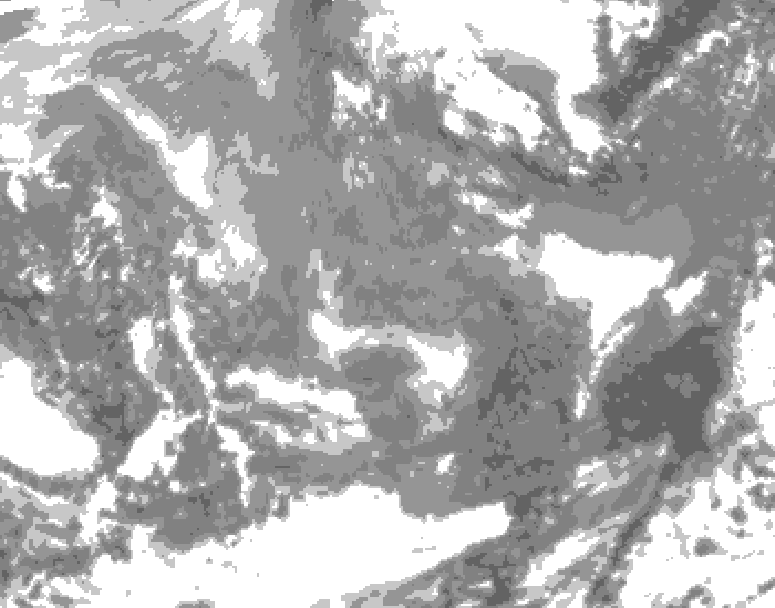 GDPS total cloud 144 hour forecast chart for Canada based on 2026/01/01 1200Z data