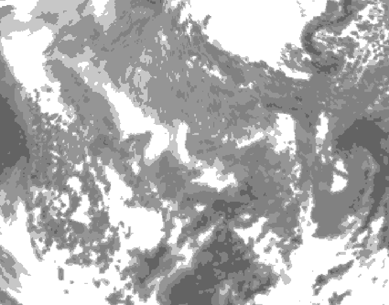 GDPS total cloud 168 hour forecast chart for Canada based on 2026/01/01 1200Z data