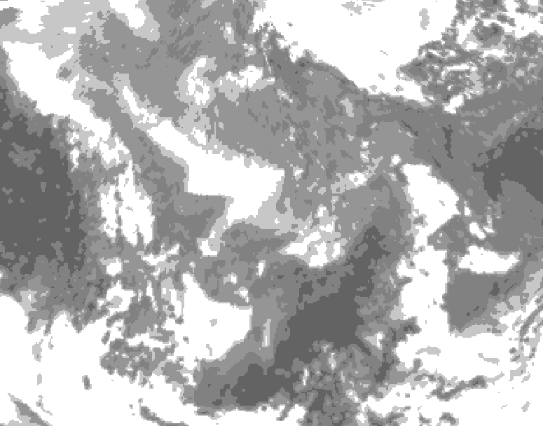 GDPS total cloud 180 hour forecast chart for Canada based on 2026/01/01 1200Z data