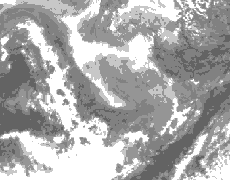 GDPS total cloud 240 hour forecast chart for Canada based on 2026/01/01 1200Z data