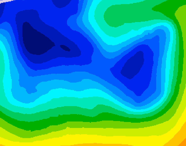GDPS 500 millibar geopotential height 072 hour forecast chart for Canada based on 2026/01/02 0000Z data