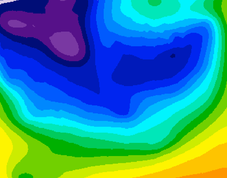 GDPS 500 millibar geopotential height 120 hour forecast chart for Canada based on 2026/01/02 0000Z data