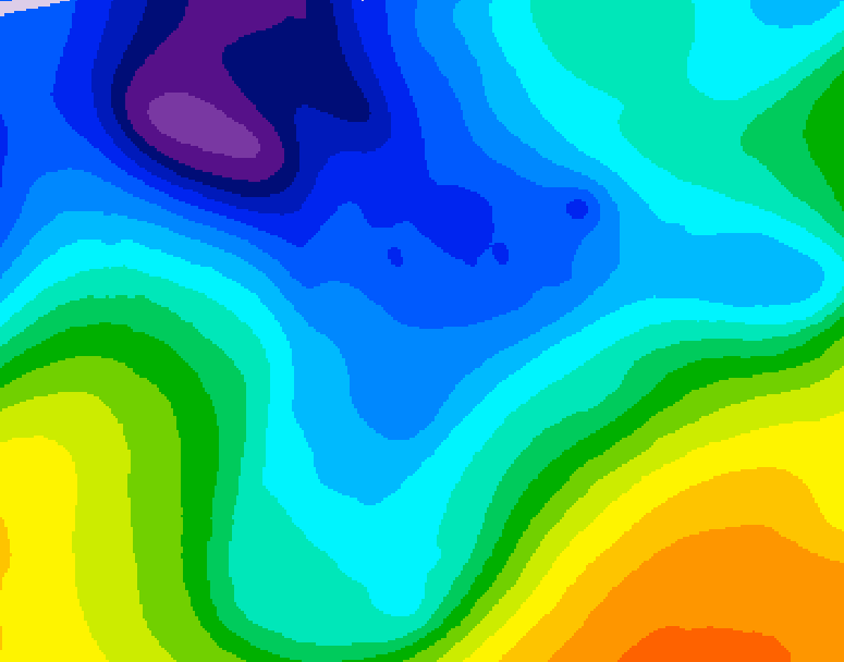 GDPS 500 millibar geopotential height 180 hour forecast chart for Canada based on 2026/01/02 0000Z data