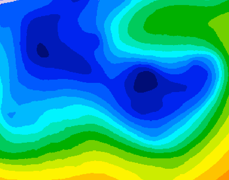 GDPS 500 millibar geopotential height 042 hour forecast chart for Canada based on 2026/01/02 1200Z data
