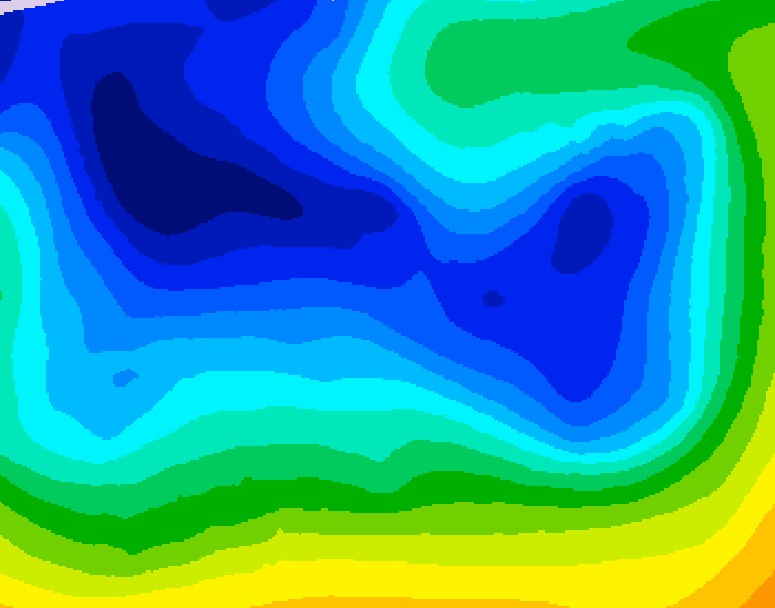 GDPS 500 millibar geopotential height 060 hour forecast chart for Canada based on 2026/01/02 1200Z data