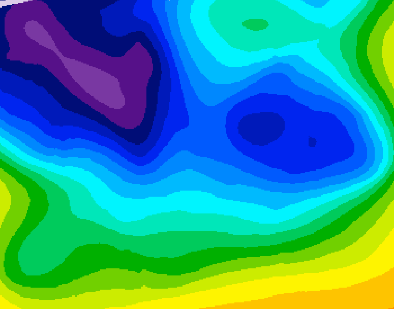 GDPS 500 millibar geopotential height 084 hour forecast chart for Canada based on 2026/01/02 1200Z data