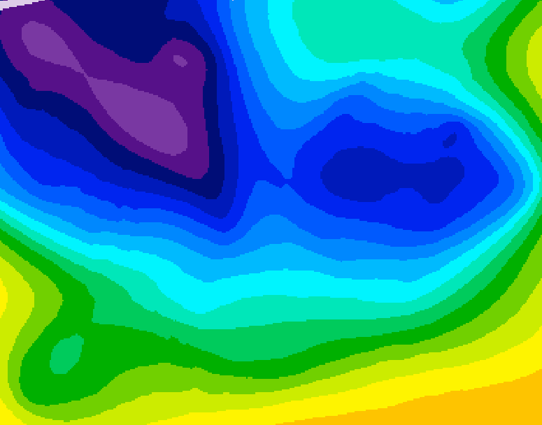 GDPS 500 millibar geopotential height 090 hour forecast chart for Canada based on 2026/01/02 1200Z data