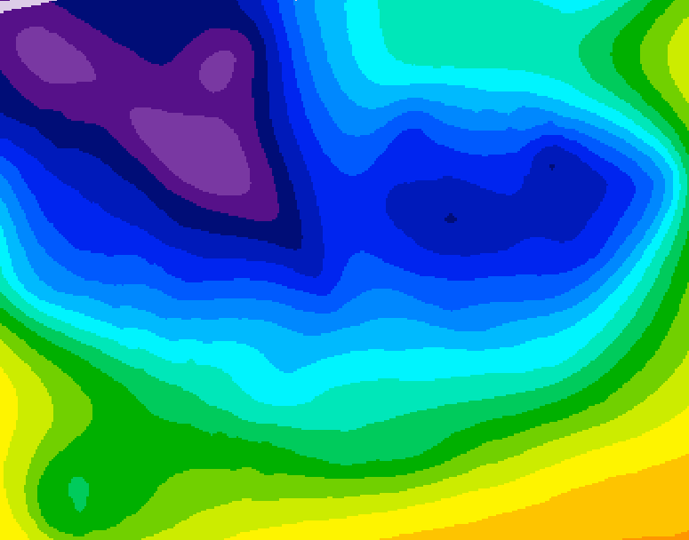 GDPS 500 millibar geopotential height 096 hour forecast chart for Canada based on 2026/01/02 1200Z data