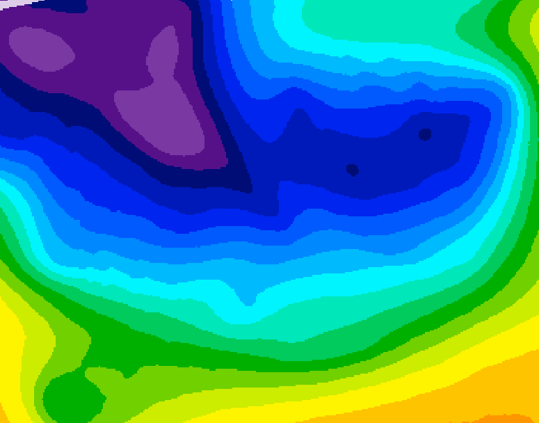 GDPS 500 millibar geopotential height 102 hour forecast chart for Canada based on 2026/01/02 1200Z data
