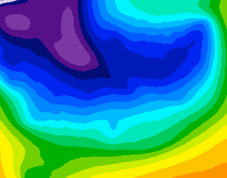 GDPS 500 millibar geopotential height 108 hour forecast chart for Canada based on 2026/01/02 1200Z data
