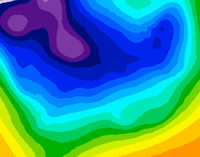 GDPS 500 millibar geopotential height 120 hour forecast chart for Canada based on 2026/01/02 1200Z data