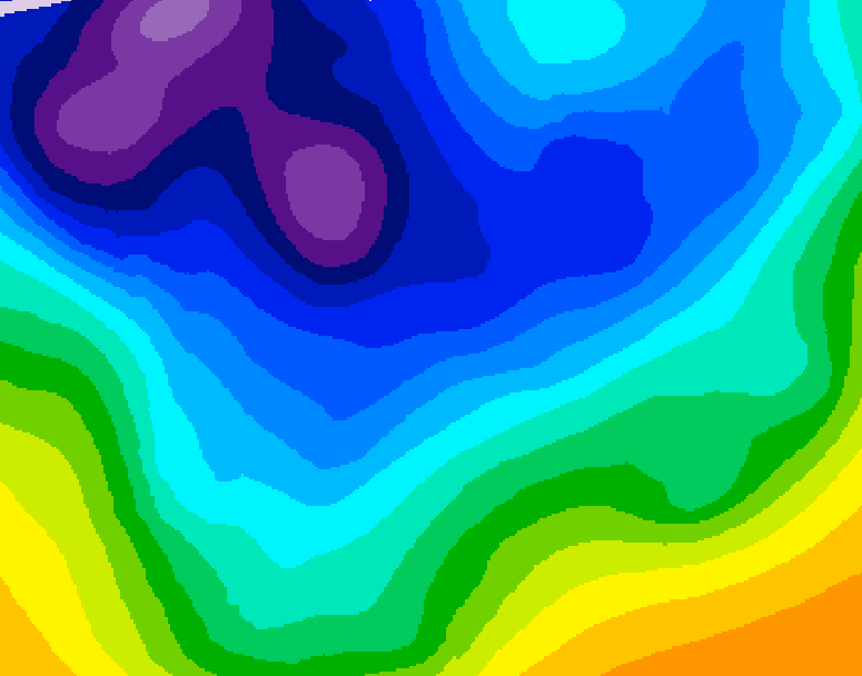 GDPS 500 millibar geopotential height 138 hour forecast chart for Canada based on 2026/01/02 1200Z data