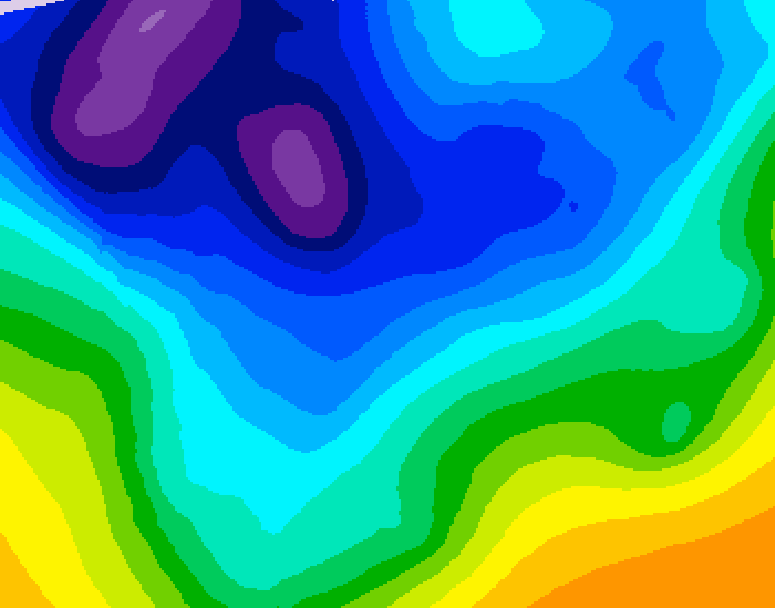 GDPS 500 millibar geopotential height 144 hour forecast chart for Canada based on 2026/01/02 1200Z data