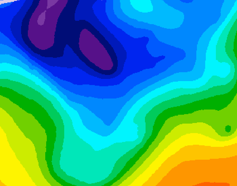 GDPS 500 millibar geopotential height 156 hour forecast chart for Canada based on 2026/01/02 1200Z data